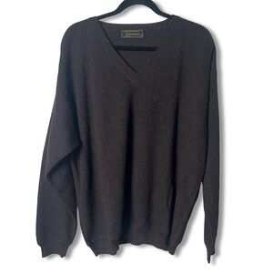 Peru Unlimited - Unisex Baby Alpaca Wool V-Neck Sweater Brown – Sz. L